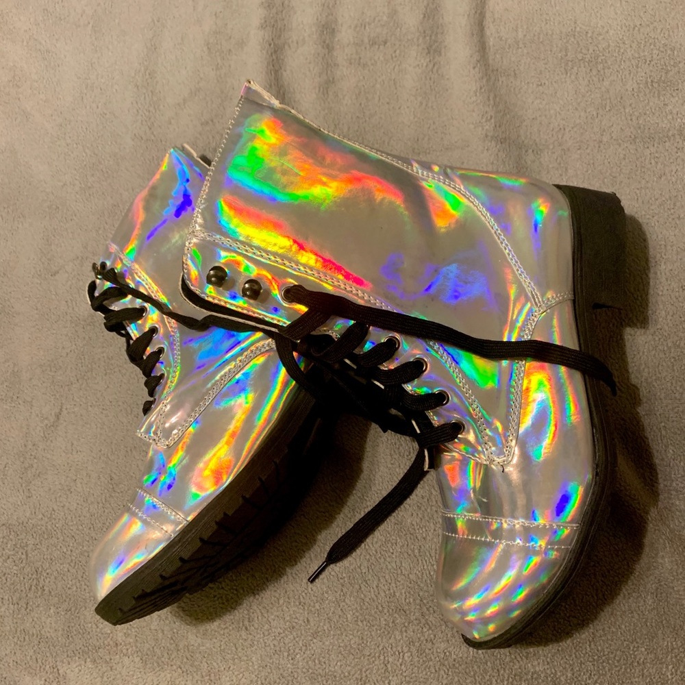 DollsKill Hologram Combat Boots
